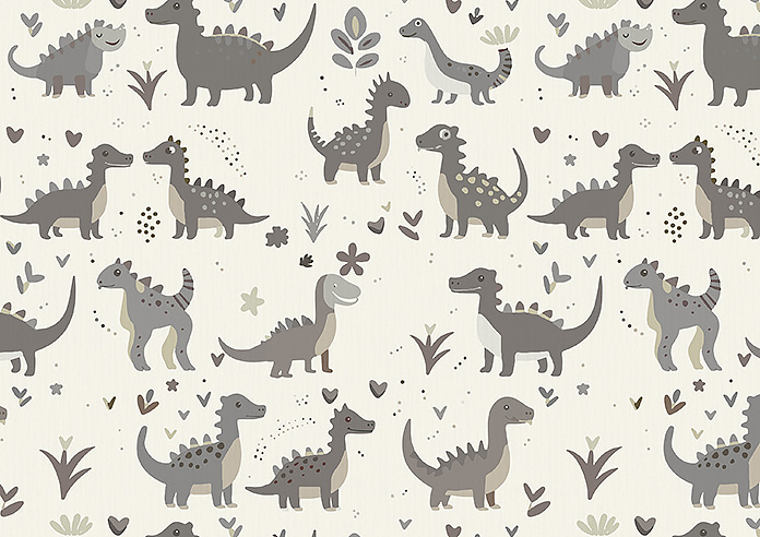 Dino Land, Fossil Grey - Made to Measure Curtains - Image 8